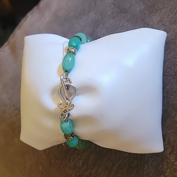 Handmade Aventurine Tiger Eye Beaded Toggle Bracelet - Picture 3 of 4